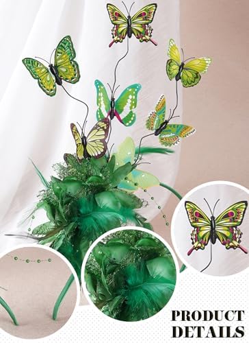 Butterfly Fascinators Hat for Women - 2025 Derby Flower Headband