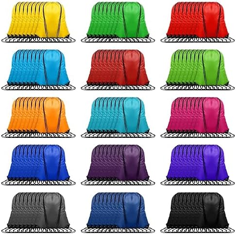 Chumia 120 Pcs Drawstring Backpacks Bulk 15 Colors