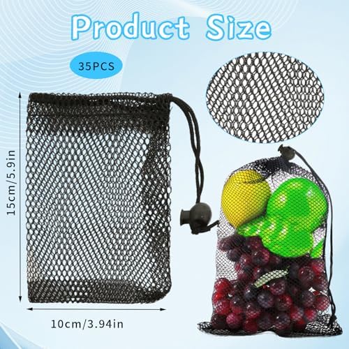 35 Pcs Small Mesh Drawstring Bags for Travel and Gym Use