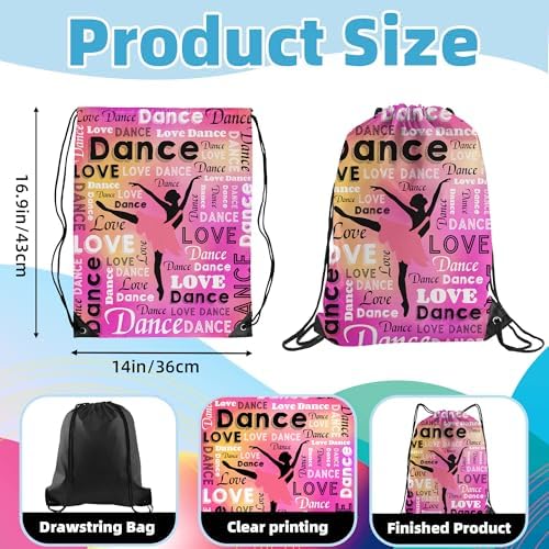 Dance Drawstring Bag for Dancers 1Pcs Multicolor