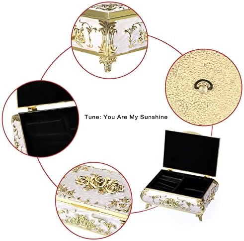 ELLDOO Vintage Music Box Jewelry Storage