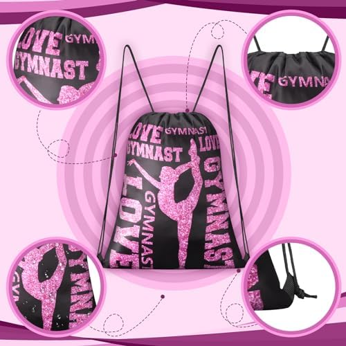 8 Pcs Gymnastics Drawstring Bags for Gym Class Sports Team