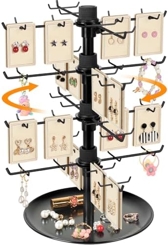 Rotating Earring Display Stand with 80 Hooks