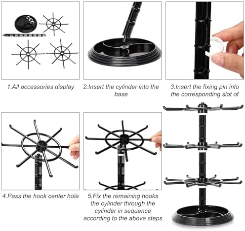 2 Pcs 3 Tier Rotating Jewelry Display Stand Plastic Spinning Rack for Vendors Events