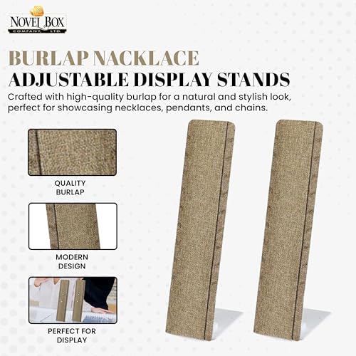 Novel Box 2 Pack Burlap Jewelry Display Stands
