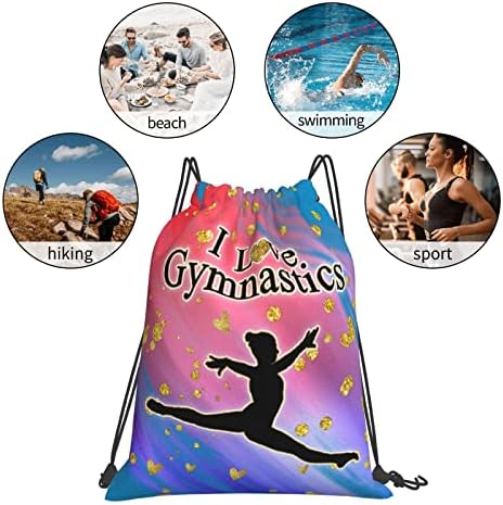 LULYKINI Gymnastics Drawstring Bag 16x14 Inches