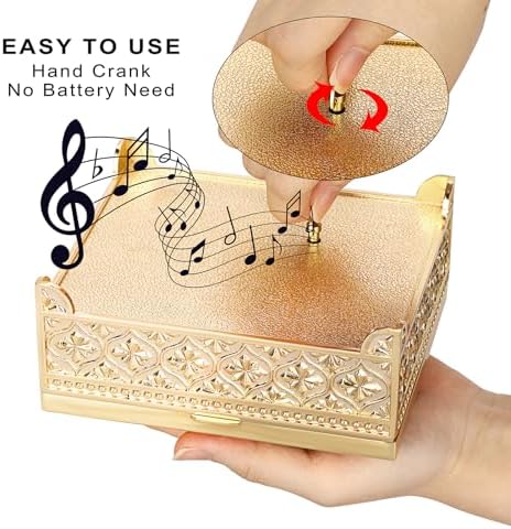 Elldoos Vintage Music Box Jewelry Storage