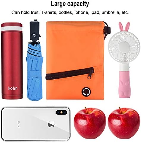 KUUQA 12Pcs Drawstring Bags with Zipper Pocket and Headphone Hole Backpacks