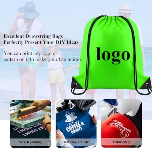 NACHLYNN 12-Piece Drawstring Sports Bag Gym Tote Pack