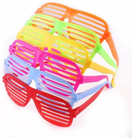 12 Pack Neon Color Shutter Style Glasses 80s Party