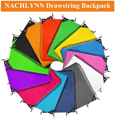 NACHLYNN 14 Pieces Drawstring Bags Bulk 14 Colors