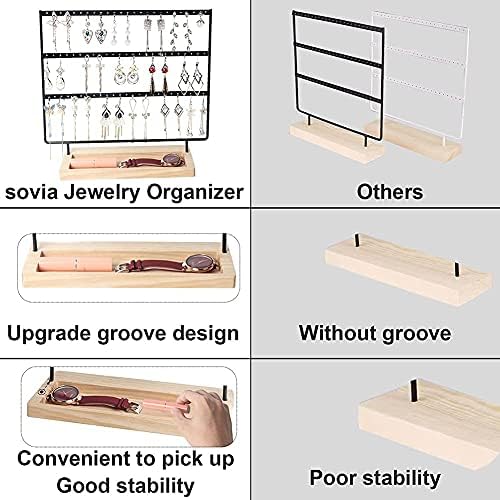 Sovia Earring Organizer 3-Tier 75 Holes Storage Stand