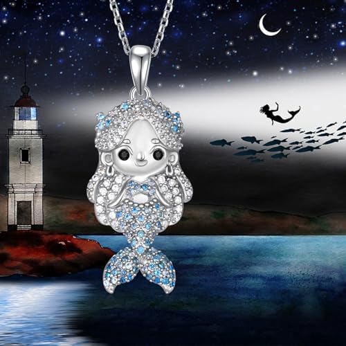 Elegant Mermaid Necklace 925 Sterling Silver