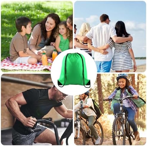 KUUQA 40Pcs Green Drawstring Backpack Storage Bags