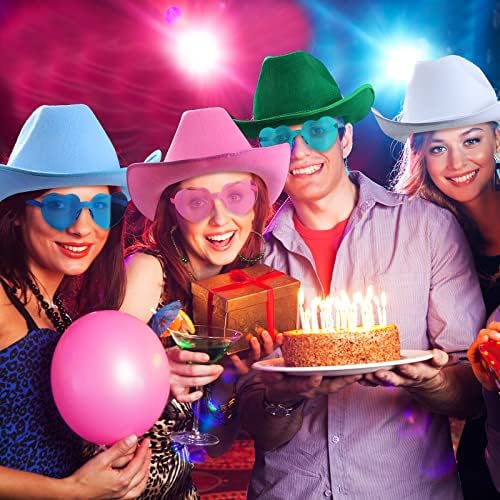 36 Pieces Adult Cowboy Hat with Bandanna and Heart Sunglasses Unisex Western Costume