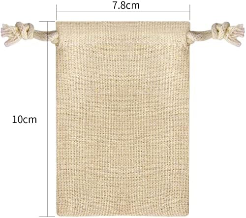 JIAKAI 30 Pack 3x37 Inch Double Drawstring Cotton Cloth Bag for Jewelry Spices Coffee Tea