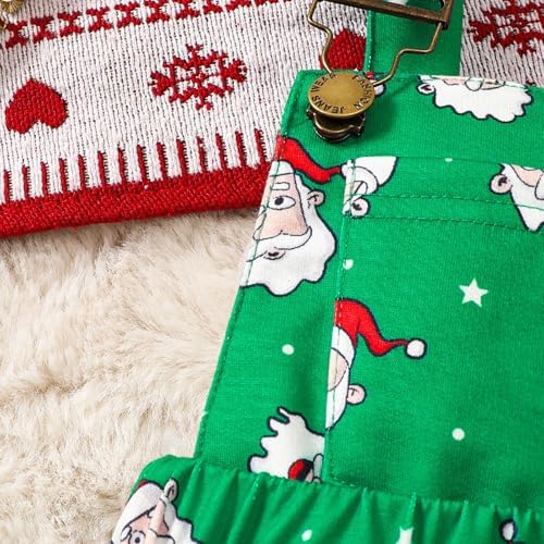 Christmas Santa Printed Bib Pants for Boys Girls Winter Outfit