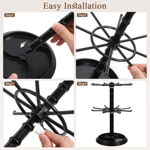 2 Tier Jewelry Stand Black Keychain Holder