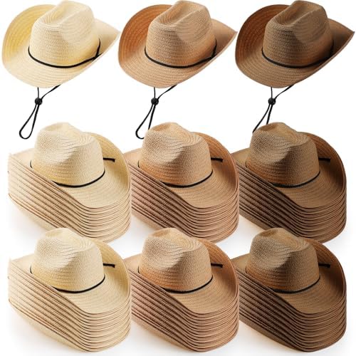Unittype Adult Cowboy Hat Bulk Western Party Straw Hat Unisex Set