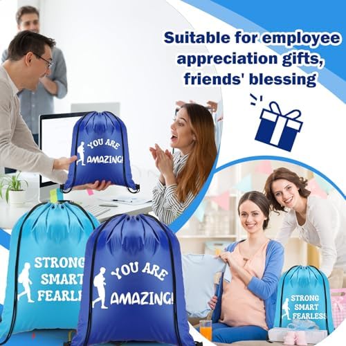 Kacctyen 60 Pcs Drawstring Backpacks with Motivational Quotes