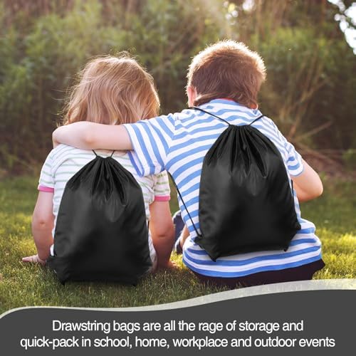 Shappy 150 Pcs Black Drawstring Gym Backpack Set