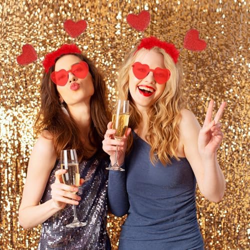 4 Piece Heart Headbands and Sunglasses Valentines Day Costume Accessories Set