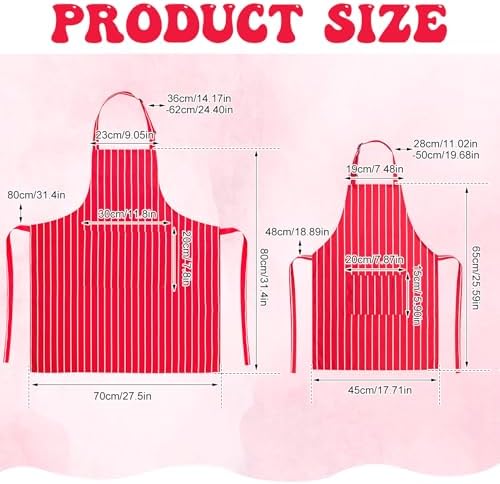 6 Pcs 1950s Waiter Costume Kit with Apron Chef Hat Red Bow Ties