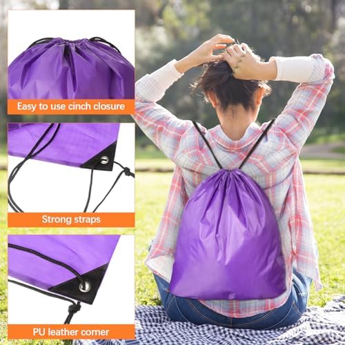 Kacctyen 400 Pcs Drawstring Backpack Bulk Set 18 Colors