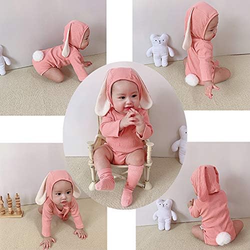 Baby Easter Bunny Outfit with 3D Ear Hat and Plush Tail