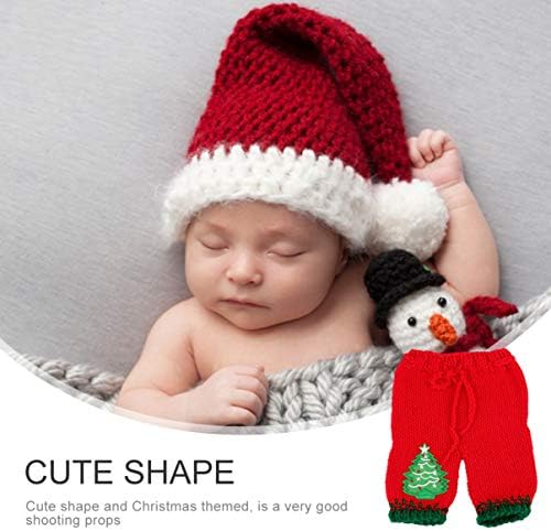 Baby Knitted Christmas Photo Outfit Set for Newborn to 13 Days