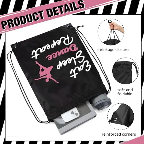 Windyun 16 Pcs Ball Drawstring Bags Lightweight Tote for Dance