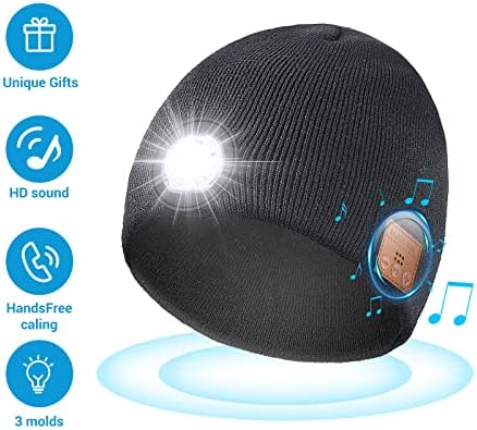 Bluetooth Beanie with LED Light and Stereo Speakers