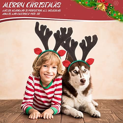 Zubebe 48 Pcs Christmas Reindeer Headbands with Antlers