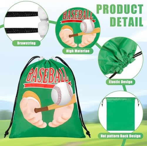 PLMMOUT 12 Pack Baseball Drawstring Bags