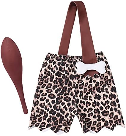 IDOPIP Kids Baby Caveman Cavegirl Costume Set for Halloween