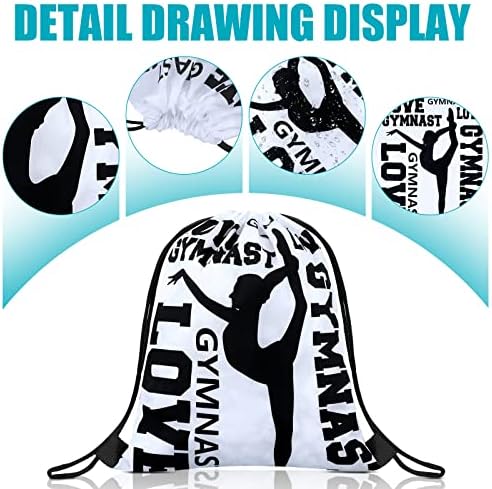 Sadnyy 32 Pcs Gymnastics Gift Set Drawstring Bag Keychain Bracelets