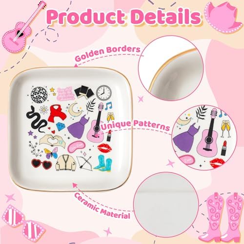 Music Themed Ceramic Jewelry Tray Ring Dish