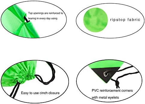 LH LIHI BAG 10 Pack Fluorescent Green Drawstring Backpack