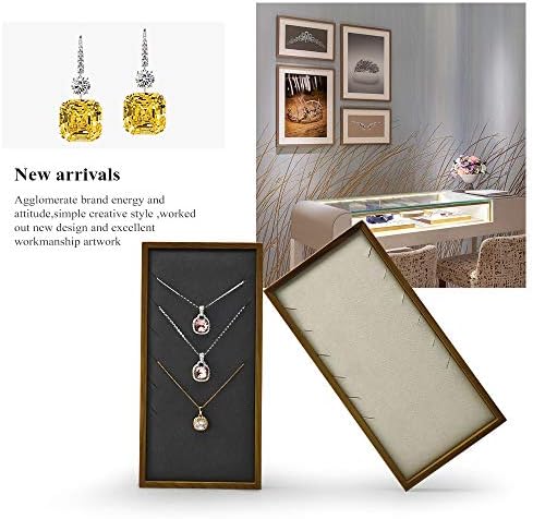 Oirlv Solid Wood Jewelry Display Tray Organizer