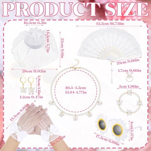 Jenaai 8 Pcs Girls Tea Party Costume Accessories Set