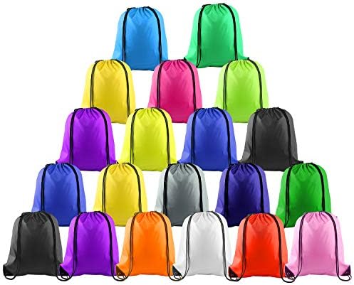 KUUQA 20 Pcs Colorful Drawstring Gym Backpacks