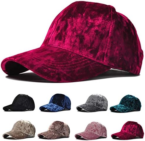 Beerty Baseball Cap Faux Velvet Flannel Hat Solid Color Adjustable Snapback for Women Men Outdoor