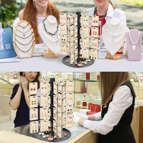 Rotating Earring Display Stand with 80 Hooks
