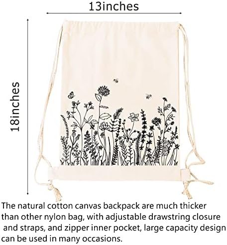 Small Flower Drawstring Backpack for Women Girls