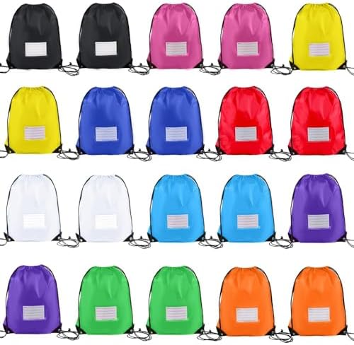 20 Pack Bulk Drawstring Backpacks - Lightweight Durable for Sports Gym and Travel