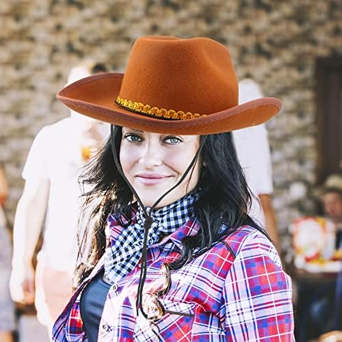 4 Pack Pinch Front Cowboy Hats for Adult Halloween Cosplay Dress Up