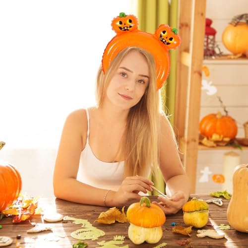 60 Halloween Inflatable Headbands with Cartoon Designs