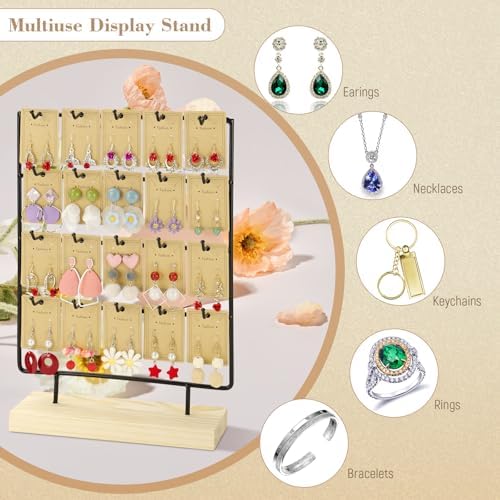 Modern 4-Tier Earring Display Stand with 20 Hooks