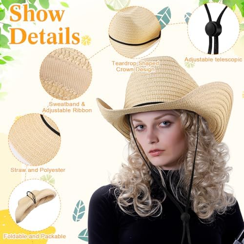 Unittype Adult Cowboy Hat Bulk Western Party Straw Hat Unisex Set