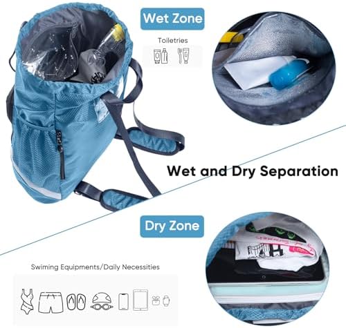 VIGEGARI Swim Essentials Drawstring Gym Bag for Kids and Adults